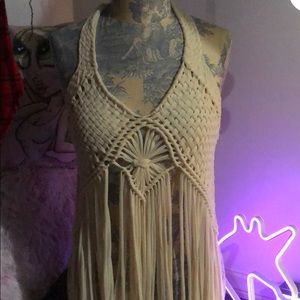 Fringe crochet festival top